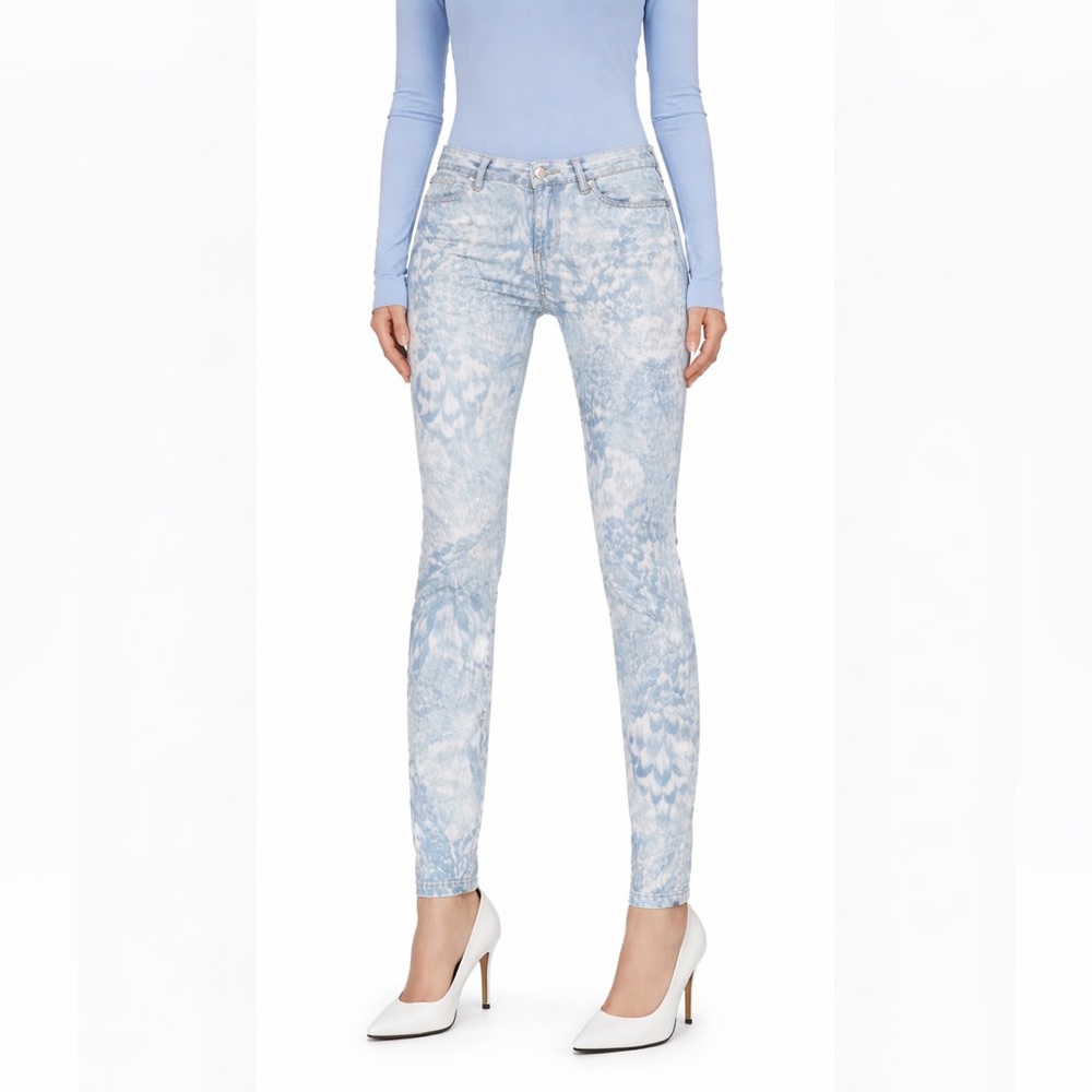 NWT S.Y.L.K. Peacock Pattern Skinny Cotton Pants🦚